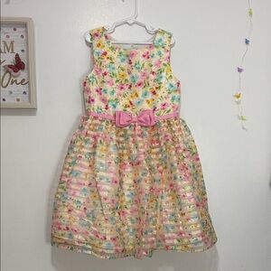 Jona Michelle Floral Dress with Pink Bow